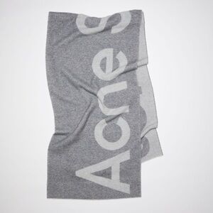 Acne Studios Logo Jacquard Scarf in Grey